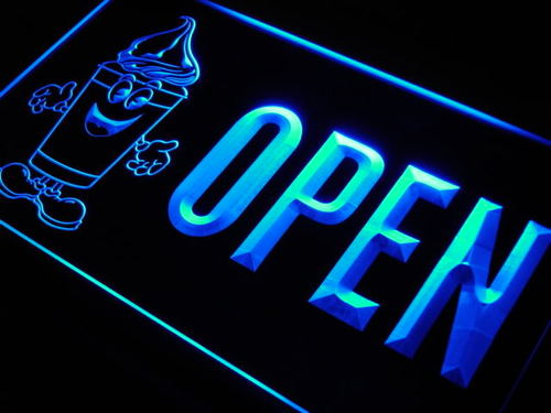 OPEN Ice Slush Neon Light Sign